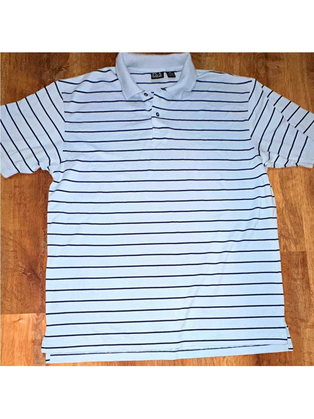 Jos. A. Bank Light Blue Polo with Navy Stripes